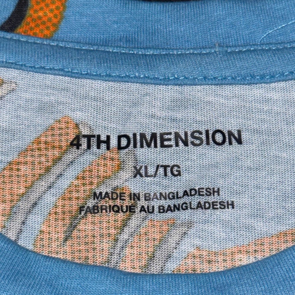 4th Dimension "Good Times" All Over Graphic Tee Blue Men's XL Streetwear - Picture 3 of 6